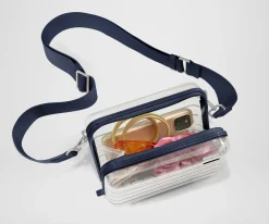 Stadium Bag in Clear/Navy Blue