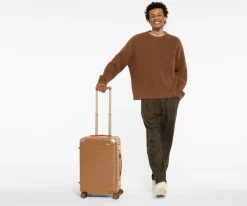 The Aluminum Edge Bigger Carry-On in Cognac Brown