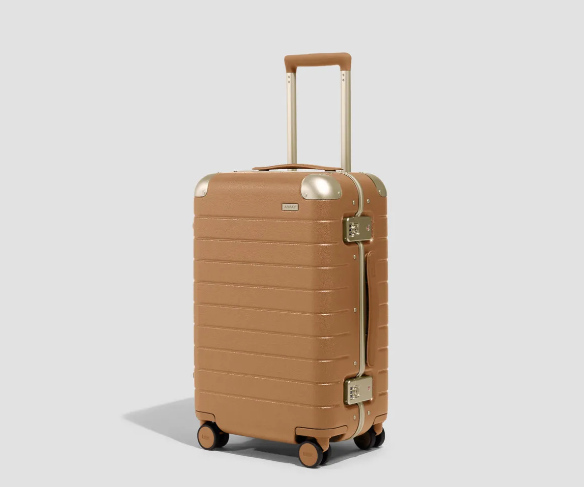 The Aluminum Edge Carry-On in Cognac Brown