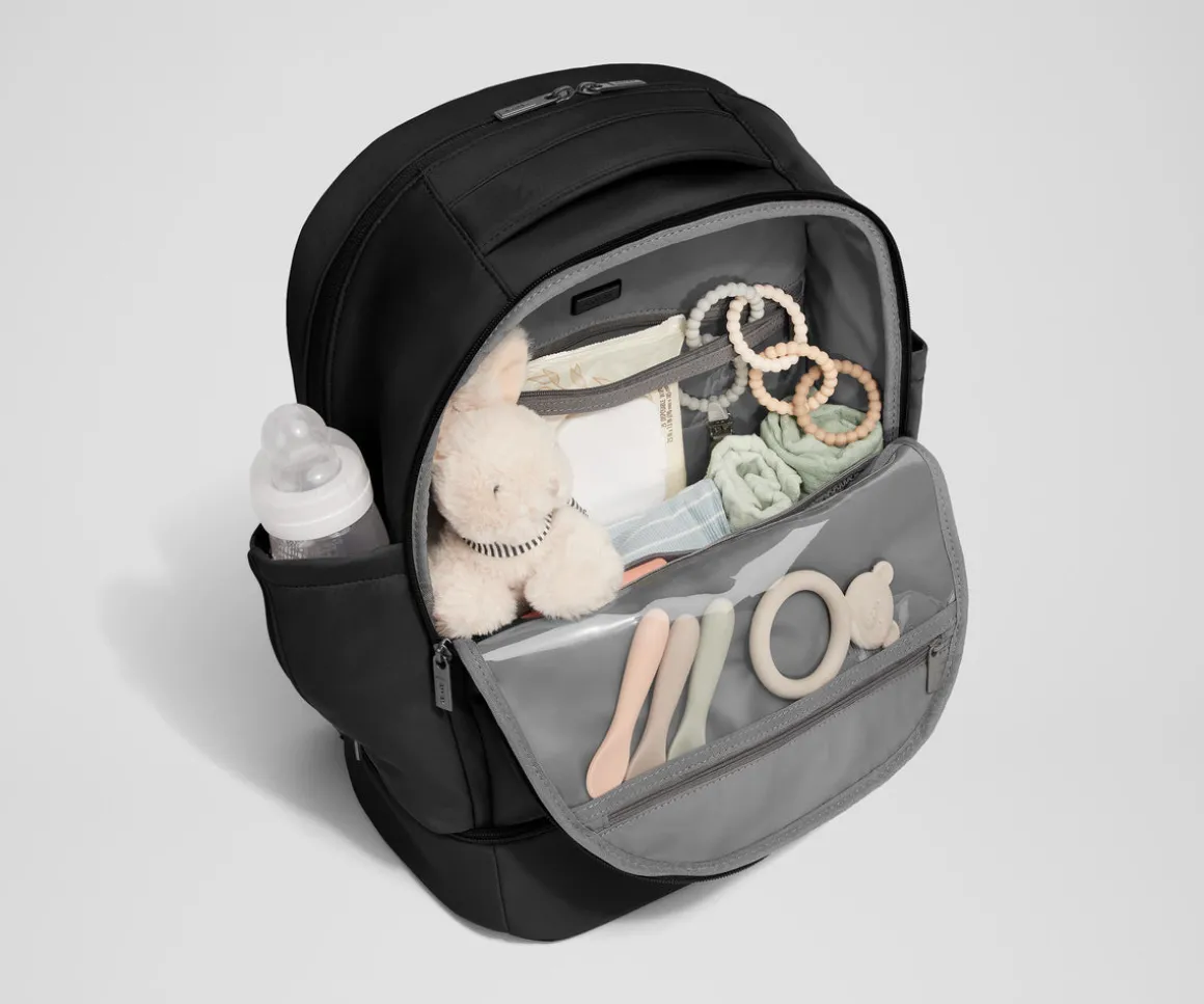 The Double Diaper Backpack in Jet Black