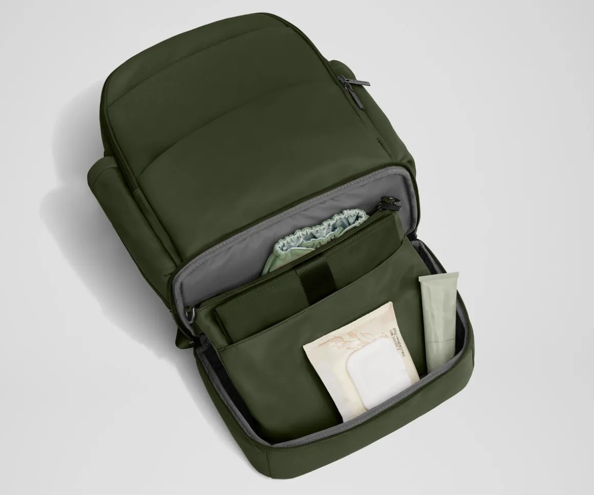 The Double Diaper Backpack in Olive Green