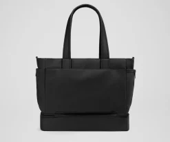 The Double Diaper Tote in Jet Black