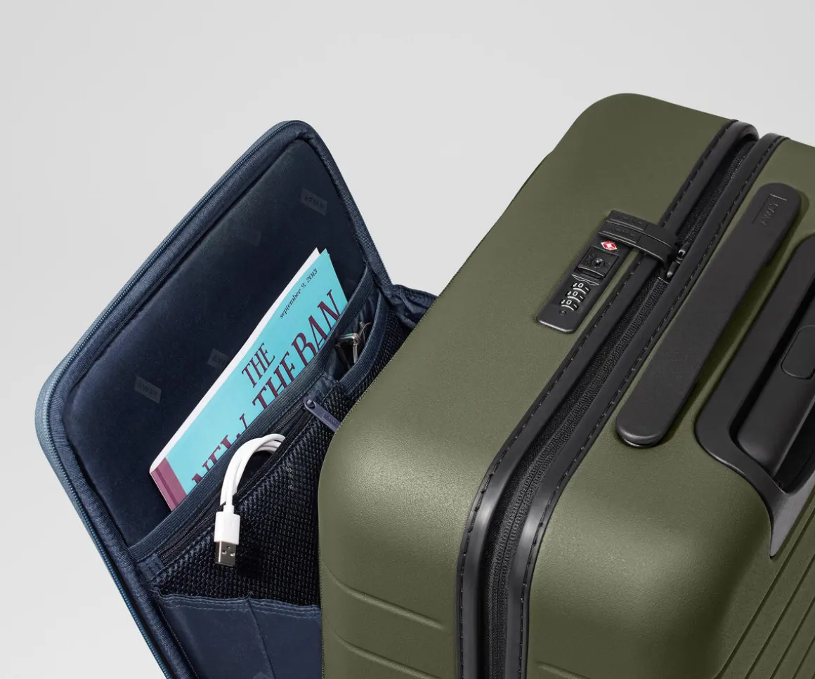 The Executive Bigger Carry-On in Olive Green