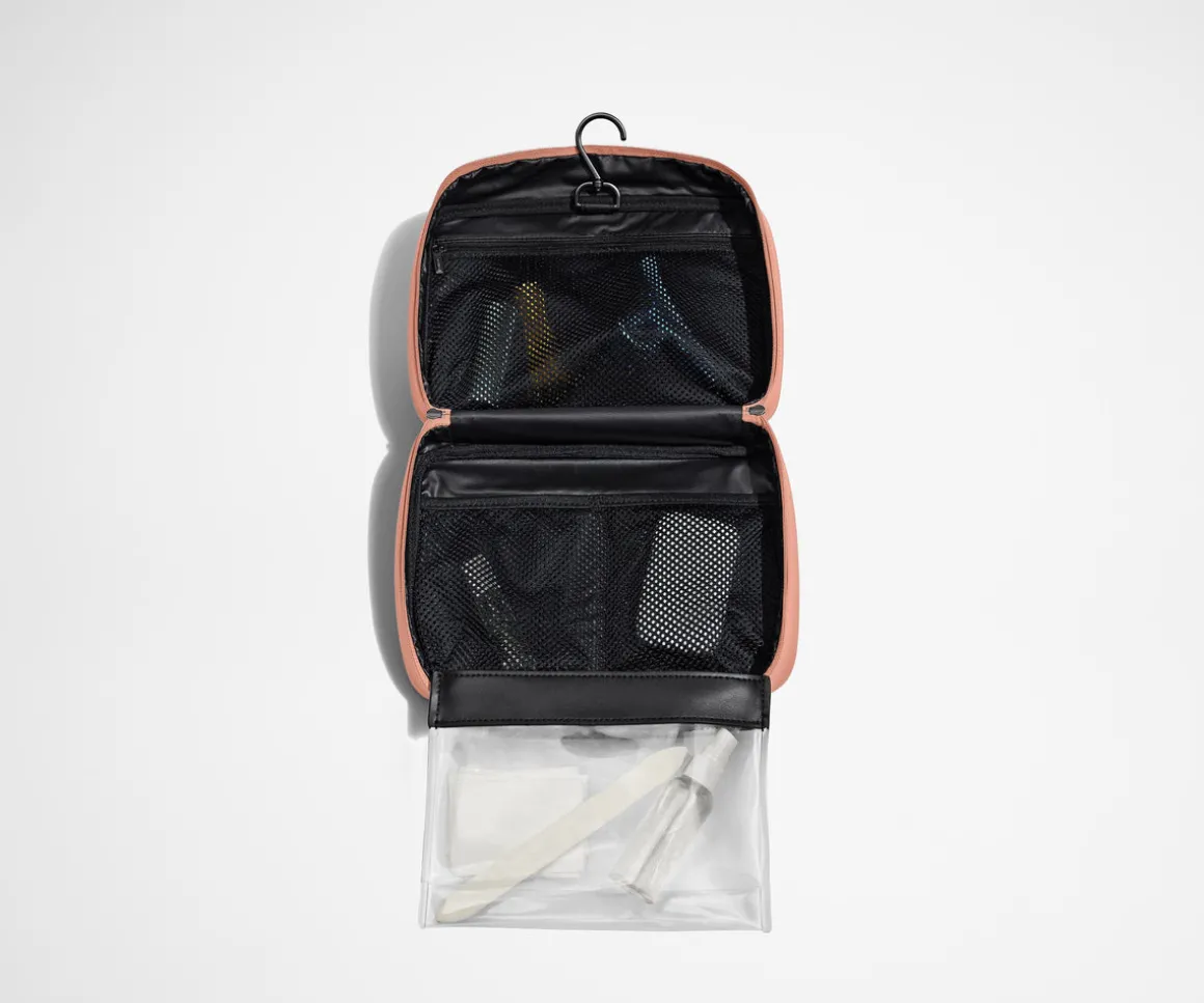 The Hanging Toiletry Bag in Clay Pink