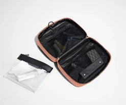 The Hanging Toiletry Bag in Clay Pink