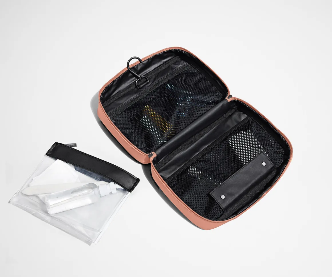 The Hanging Toiletry Bag in Clay Pink