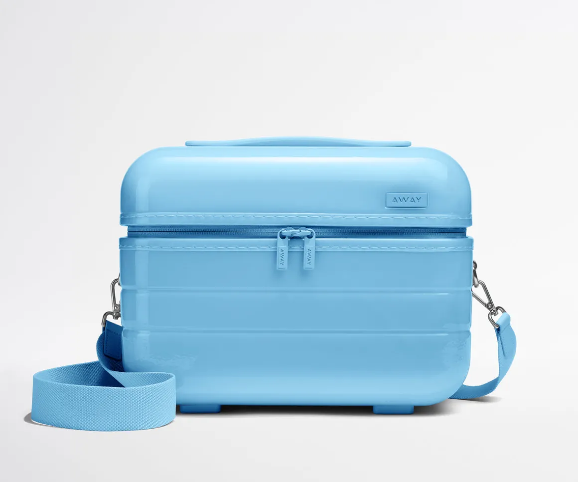 The Train Case in Glazed Opal Blue