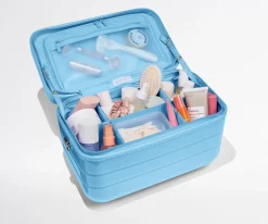 The Train Case in Glazed Opal Blue