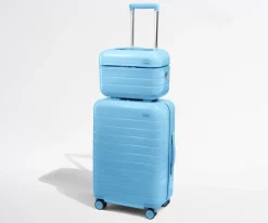 The Train Case in Glazed Opal Blue