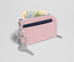 Zip Card Case in Glacial Pink